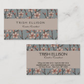 甘いエレガントピンクの花のさくらんぼ模様 名刺 (正面/裏面)