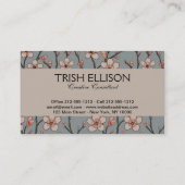 甘いエレガントピンクの花のさくらんぼ模様 名刺 (裏面)