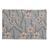 甘いエレガントピンクの花のさくらんぼ模様 枕カバー (裏面)