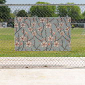 甘いエレガントピンクの花のさくらんぼ模様 横断幕 (インサイチュ)