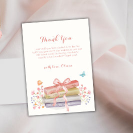 甘いエレガントフローラボウブックベビーシャワー サンキューカード