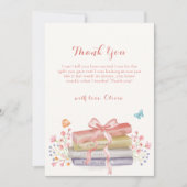 甘いエレガントフローラボウブックベビーシャワー サンキューカード (正面)
