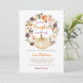 甘いエレガント小さなかぼちゃの赤ちゃんシャワー 招待状 (スタンド正面)