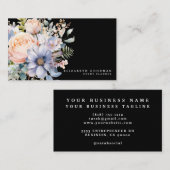 甘いエレガント花ブラックビジネスカード 名刺 (正面/裏面)