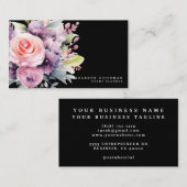 甘いエレガント花ブラックビジネスカード 名刺 (正面/裏面)