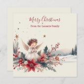 甘いエンジェルクリスマスウォーターカラー画像 シーズンカード (正面/裏面)