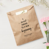 甘いエンディング新しい始まり素朴なスクリプトウェディング フェイバーバッグ (封をした状態)