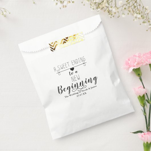 甘いエンディング新しい始めのシックな結婚式の引き出物 フェイバーバッグ (封をした状態)