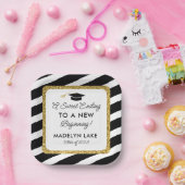 甘いエンディング新しい始めの卒業デザート ペーパープレート (パーティー)