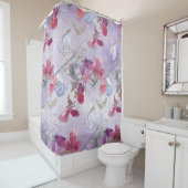 甘いエンドウの花の模様（紫） シャワーカーテン (インサイチュ)