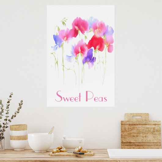 甘いエンドウ水彩スタイルポスター ポスター (キッチン)