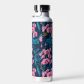 甘いエンドウ豆と（昆虫）マルハナバチ、ピンクとブルー ウォーターボトル (右面)