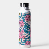 甘いエンドウ豆と（昆虫）マルハナバチ、ピンクとブルー ウォーターボトル (左面)