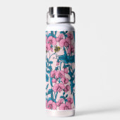 甘いエンドウ豆と（昆虫）マルハナバチ、ピンクとブルー ウォーターボトル (背面)