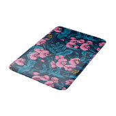 甘いエンドウ豆と（昆虫）マルハナバチ、ピンクとブルー バスマット (アングル)