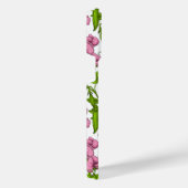 甘いエンドウ豆と（昆虫）マルハナバチ、ピンク、緑と白 iPhoneケース (右側面)