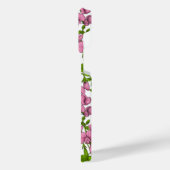 甘いエンドウ豆と（昆虫）マルハナバチ、ピンク、緑と白 iPhoneケース (左側面)