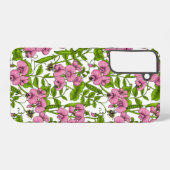 甘いエンドウ豆と（昆虫）マルハナバチ、ピンク、緑と白 SAMSUNG GALAXYケース (裏面横)