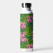 甘いエンドウ豆と（昆虫）マルハナバチ、緑とピンク ウォーターボトル (左面)