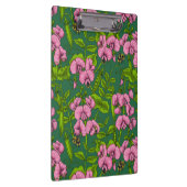 甘いエンドウ豆と（昆虫）マルハナバチ、緑とピンク クリップボード (右)