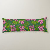 甘いエンドウ豆と（昆虫）マルハナバチ、緑とピンク ボディピロー (裏面)