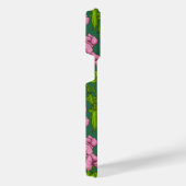 甘いエンドウ豆と（昆虫）マルハナバチ、緑とピンク iPhoneケース (右側面)