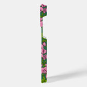 甘いエンドウ豆と（昆虫）マルハナバチ、緑とピンク iPhoneケース (左側面)