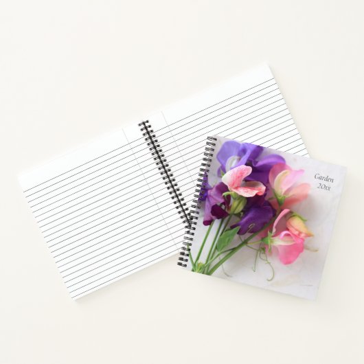 甘いエンドウ豆のテクスチャ紙ガーデニング ノートブック (内部)