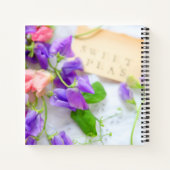 甘いエンドウ豆のテクスチャ紙ガーデニング ノートブック (裏面)