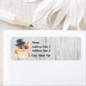 甘いオレンジタビーキャットサングラスとハファンシーット ラベル (インサイチュ)