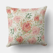 甘いオレンジ色のライトと赤面バラ水色 クッション (裏面)