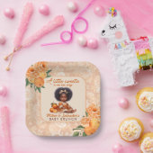 甘いオレンジ色のヴィンテージフローラベビーシャワー ペーパープレート (パーティー)