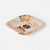 甘いオレンジ色のヴィンテージフローラベビーシャワー ペーパープレート (傾斜あり)