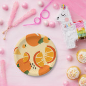 甘いオレンジ色の果紙皿 ペーパープレート (パーティー)