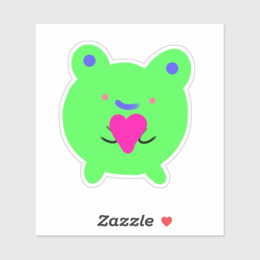 甘いカエルハート シール (シート)