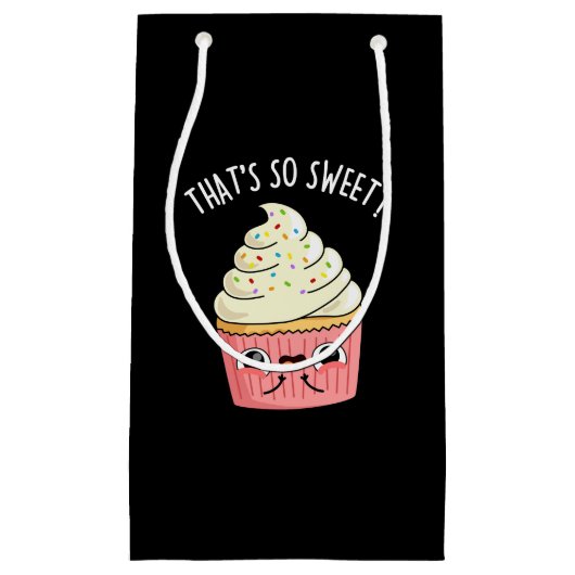 甘いカップケーキおもしろいをパンプン暗い スモールペーパーバッグ (正面)