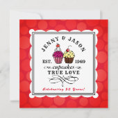 甘いカップケーキのおもしろいな第50金記念日 招待状 (正面)