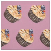 甘いカップケーキのパターン ファブリック (見本)
