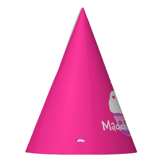 甘いカップケーキのピンクの誕生会の帽子 パーティーハット (左)