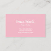 甘いカップケーキのベーカリーのペーストリー作りの職人のかわいいピンク 名刺 (裏面)