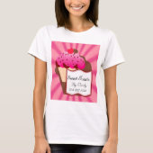 甘いカップケーキのベーカリー Tシャツ (正面)