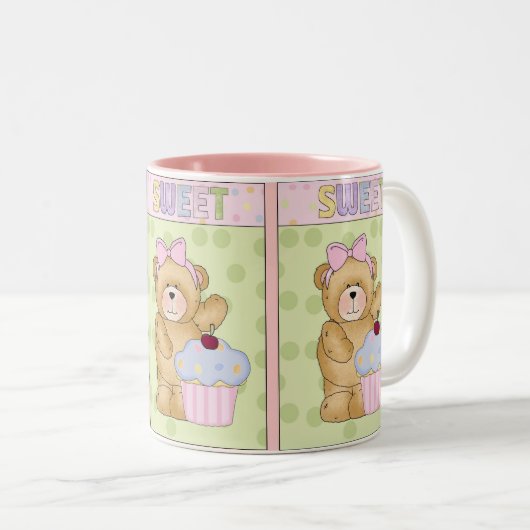 甘いカップケーキのマグの食糧 ツートーンマグカップ (正面右)