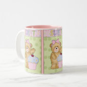 甘いカップケーキのマグの食糧 ツートーンマグカップ (正面左)