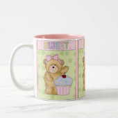 甘いカップケーキのマグの食糧 ツートーンマグカップ (左)