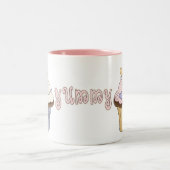 甘いカップケーキのマグカップ ツートーンマグカップ (中央)