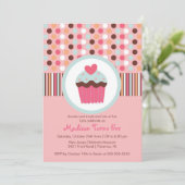 甘いカップケーキの誕生日のパーティの招待状 招待状 (スタンド正面)