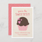 甘いカップケーキキキッズクラスルームのバレンタインカード エンクロージャーカード (正面/裏面)
