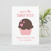 甘いカップケーキキキッズクラスルームのバレンタインカード シーズンカード (スタンド正面)