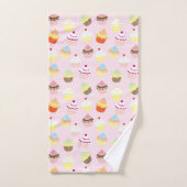 甘いカップケーキ入りバスタオルセット バスタオルセット (ハンドタオル)