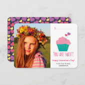 甘いカップケーキ写真教室バレンタインデーのカード 招待状 (正面/裏面)